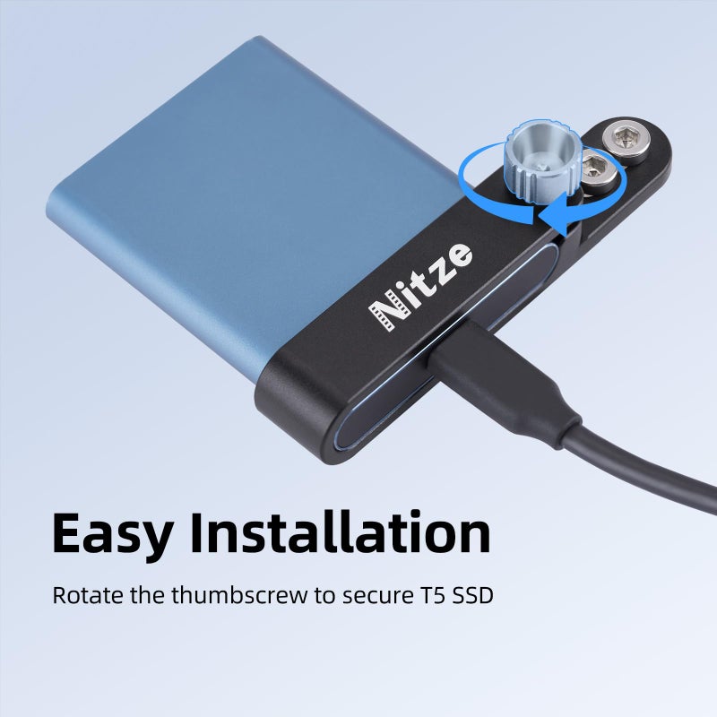 Nitze SSD Mount Bracket for Samsung T5, T5 SSD Holder with Two 1/4" Screws - N42 - Image 5